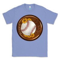 Colony Blue baseball with sunflower round earrings Classic Tee - BundleAndBundleShop