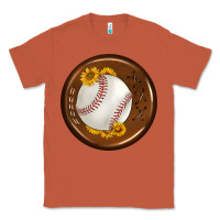 Copper baseball with sunflower round earrings Classic Tee - BundleAndBundleShop