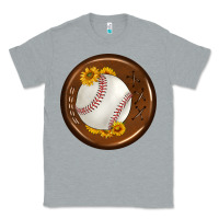Heather Grey baseball with sunflower round earrings Classic Tee - BundleAndBundleShop