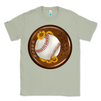 Matcha baseball with sunflower round earrings Classic Tee - BundleAndBundleShop