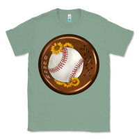 Sage baseball with sunflower round earrings Classic Tee - BundleAndBundleShop