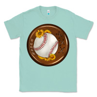 Seafoam baseball with sunflower round earrings Classic Tee - BundleAndBundleShop