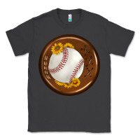 Smoke baseball with sunflower round earrings Classic Tee - BundleAndBundleShop