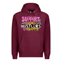 Burgundy support local hustlers and dreamers Premium Hoodie - JahusDesignShop