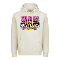 Oatmeal Heather support local hustlers and dreamers Premium Hoodie - JahusDesignShop
