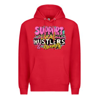 Red support local hustlers and dreamers Premium Hoodie - JahusDesignShop