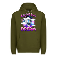 Army Green living the dream Premium Hoodie - JahusDesignShop