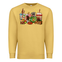 Antique Gold Christmas coffee cups with Pug Premium Sweatshirt - RanaPortraitStore
