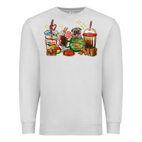 Dove Grey Christmas coffee cups with Pug Premium Sweatshirt - RanaPortraitStore