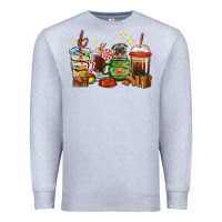Heather Grey Christmas coffee cups with Pug Premium Sweatshirt - RanaPortraitStore