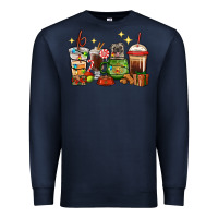 Navy Christmas coffee cups with Pug Premium Sweatshirt - RanaPortraitStore