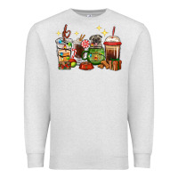 Oatmeal Heather Christmas coffee cups with Pug Premium Sweatshirt - RanaPortraitStore
