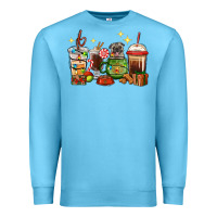 Ocean Blue Christmas coffee cups with Pug Premium Sweatshirt - RanaPortraitStore