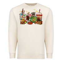 Sandshell Christmas coffee cups with Pug Premium Sweatshirt - RanaPortraitStore