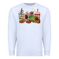 White Christmas coffee cups with Pug Premium Sweatshirt - RanaPortraitStore
