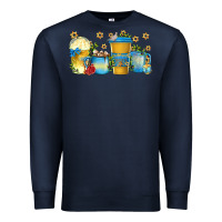 Navy hanukkah coffee cups Premium Sweatshirt - texasbilliewilder