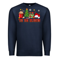 Navy 'tis the season christmas Premium Sweatshirt - Zillion Design Studio