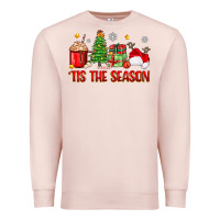 Pale Pink 'tis the season christmas Premium Sweatshirt - Zillion Design Studio