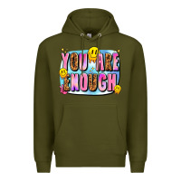 Army Green you are enough Premium Hoodie - JahusDesignShop
