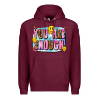 Burgundy you are enough Premium Hoodie - JahusDesignShop