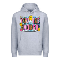 Heather Grey you are enough Premium Hoodie - JahusDesignShop