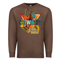 Chestnut hey cowboy with sunflowers Premium Sweatshirt - texasbilliewilder