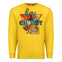 Lemon hey cowboy with sunflowers Premium Sweatshirt - texasbilliewilder