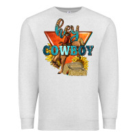 Oatmeal Heather hey cowboy with sunflowers Premium Sweatshirt - texasbilliewilder