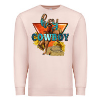 Pale Pink hey cowboy with sunflowers Premium Sweatshirt - texasbilliewilder