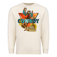 Sandshell hey cowboy with sunflowers Premium Sweatshirt - texasbilliewilder
