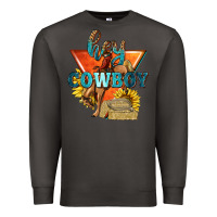 Smoke hey cowboy with sunflowers Premium Sweatshirt - texasbilliewilder