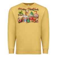 Antique Gold merry christmas gingerbread coffee cups Premium Sweatshirt - Zillion Design Studio