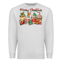 Dove Grey merry christmas gingerbread coffee cups Premium Sweatshirt - Zillion Design Studio