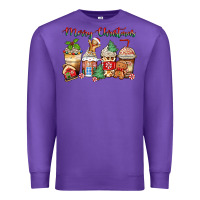 Purple merry christmas gingerbread coffee cups Premium Sweatshirt - Zillion Design Studio