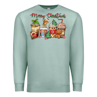 Seafoam merry christmas gingerbread coffee cups Premium Sweatshirt - Zillion Design Studio