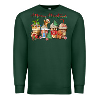 Sports Green merry christmas gingerbread coffee cups Premium Sweatshirt - Zillion Design Studio