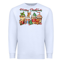 White merry christmas gingerbread coffee cups Premium Sweatshirt - Zillion Design Studio