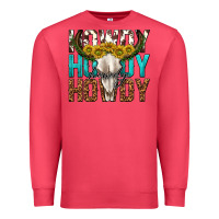 Cardinal howdy howdy howdy western bull skull Premium Sweatshirt - texasbilliewilder