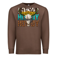 Chestnut howdy howdy howdy western bull skull Premium Sweatshirt - texasbilliewilder