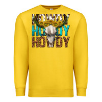 Lemon howdy howdy howdy western bull skull Premium Sweatshirt - texasbilliewilder