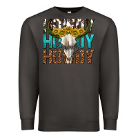 Smoke howdy howdy howdy western bull skull Premium Sweatshirt - texasbilliewilder