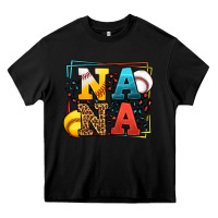 Black Baseball and Softball nana Heavy Core Tee - LillyAllenDesigns