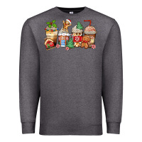 Charcoal Heather christmas gingerbread coffee cups Premium Sweatshirt - Zillion Design Studio