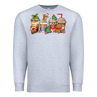 Heather Grey christmas gingerbread coffee cups Premium Sweatshirt - Zillion Design Studio