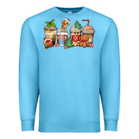 Ocean Blue christmas gingerbread coffee cups Premium Sweatshirt - Zillion Design Studio