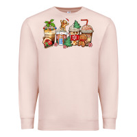 Pale Pink christmas gingerbread coffee cups Premium Sweatshirt - Zillion Design Studio