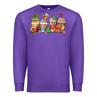 Purple christmas gingerbread coffee cups Premium Sweatshirt - Zillion Design Studio