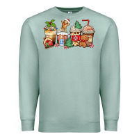 Seafoam christmas gingerbread coffee cups Premium Sweatshirt - Zillion Design Studio