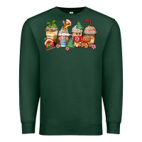 Sports Green christmas gingerbread coffee cups Premium Sweatshirt - Zillion Design Studio