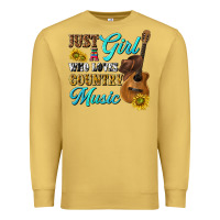 Antique Gold just a girl who loves country music Premium Sweatshirt - texasbilliewilder